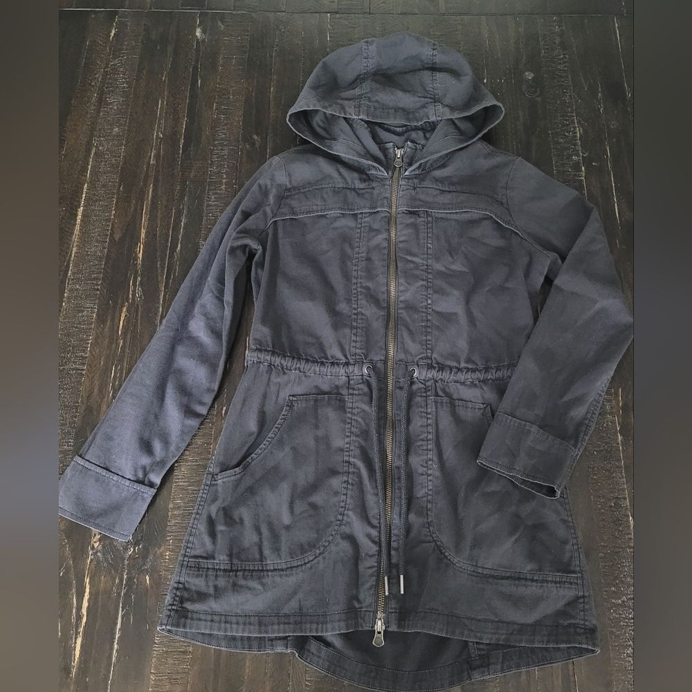 Athleta All Good Anorak Jacket Hooded Flint Women's Size XXS